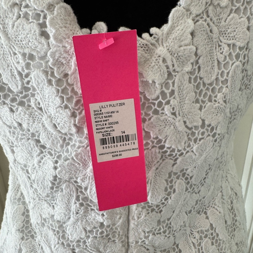 NWT Lilly Pulitzer Elegant White Lace Dress, Sz 14 - Picture 4 of 8